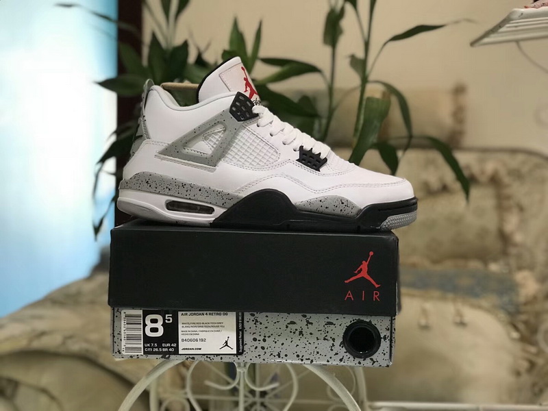 Super max Air Jordan 4 White Cement(98% Authentic quality)